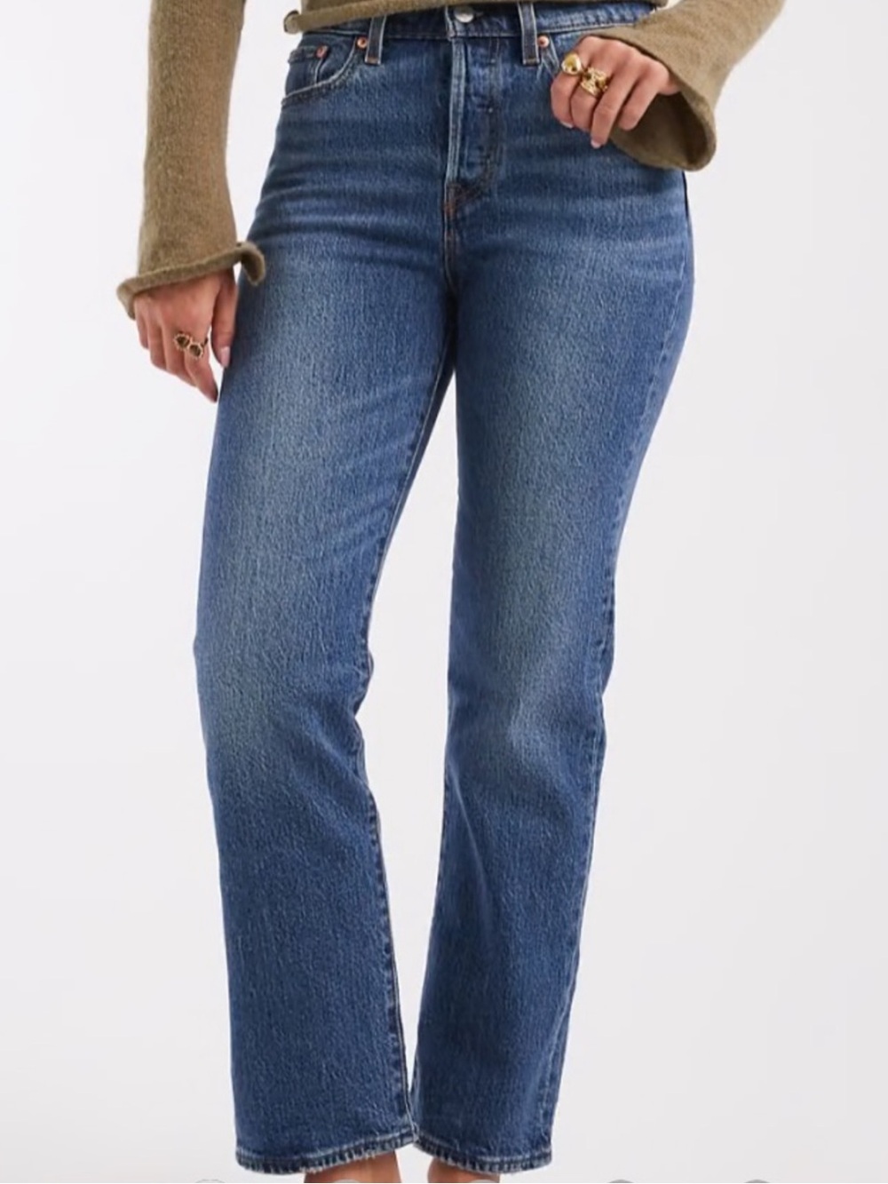 NWT Levi's Women's Wedgie Straight Leg High-Rise Jeans Medium Blue Wash Size 25